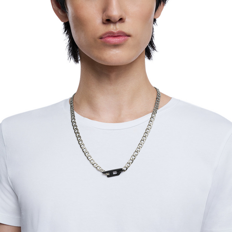 Diesel D Logo Silver and Gold Stainless Steel Necklace DX1636931-zoom-