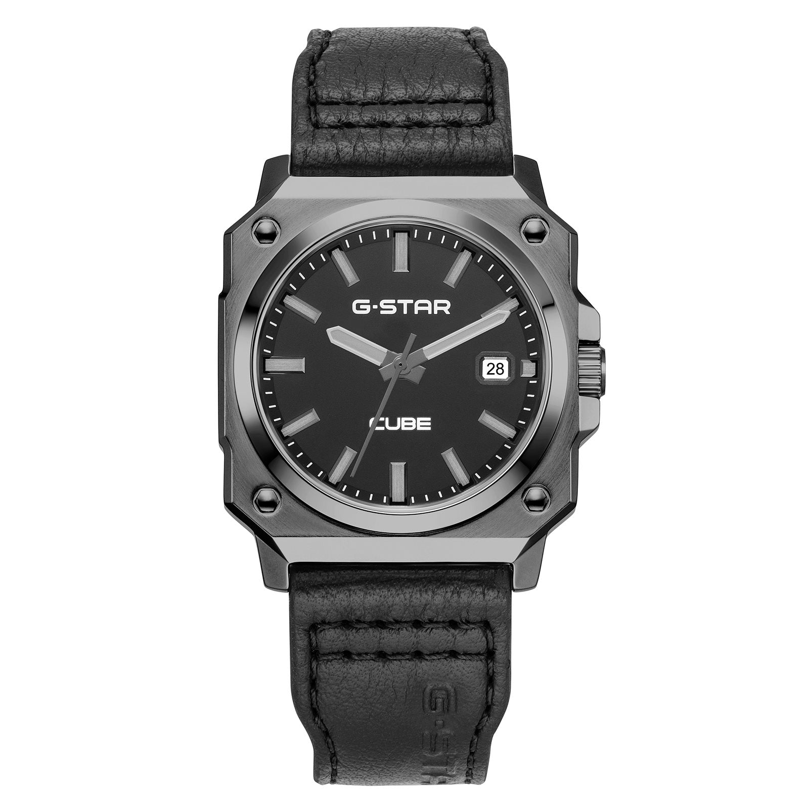 G-STAR Cube Black Leather Men's Watch GSW.508.02