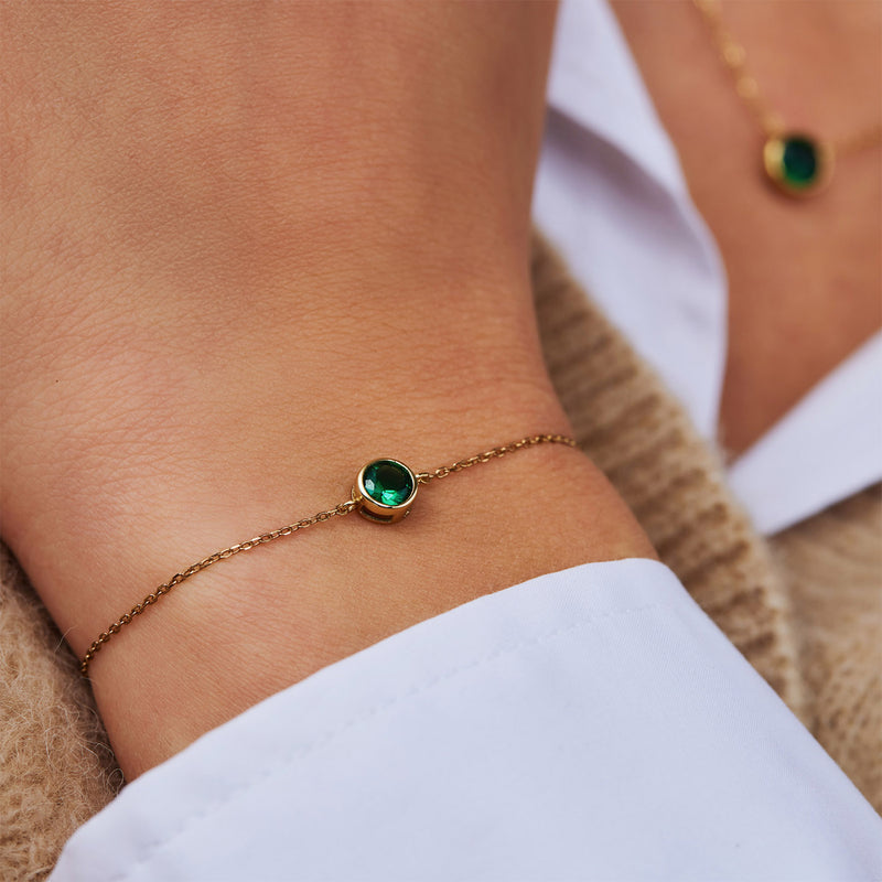 Violet Hamden Venus Bracelet en Argent 925 Sterling Plaqué Or avec Pierre de Naissance VH320010-MAR-zoom-