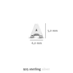 Selected Jewels Julie Chloé 925 sterling zilveren initial enkele oorbel SJ360031-A