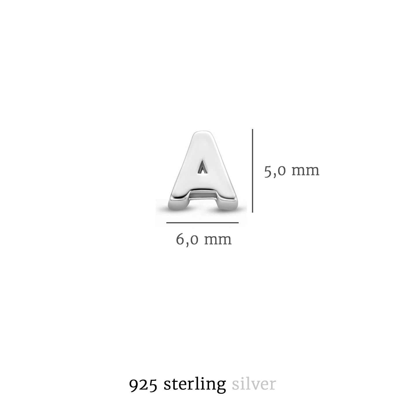 Selected Jewels Julie Chloé 925 sterling zilveren initial enkele oorbel SJ360031-A