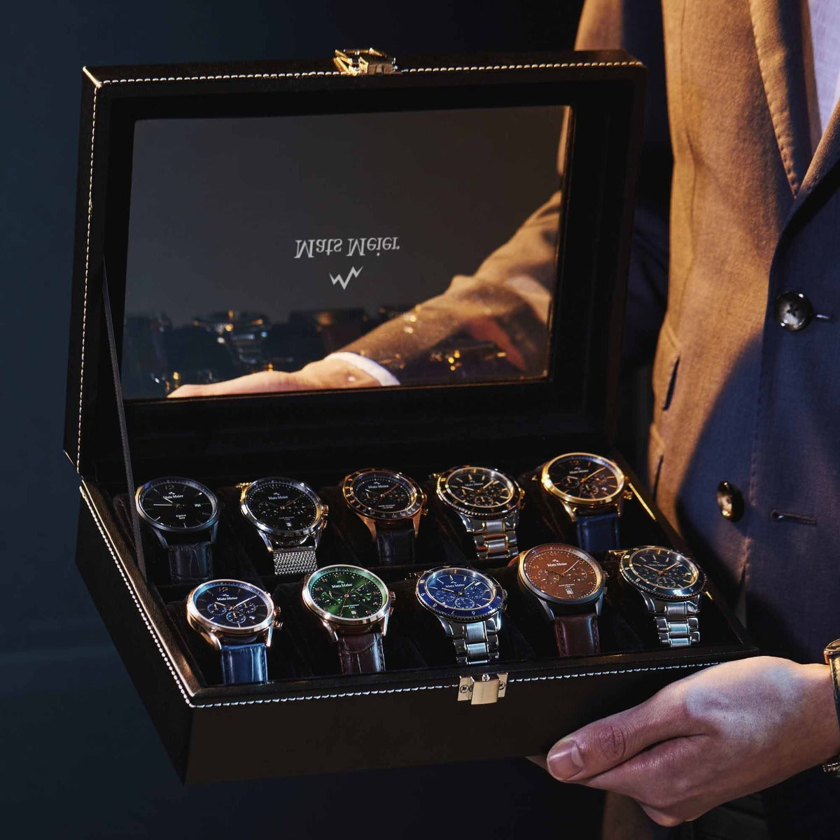 Mats Meier Mont Fort Black Watchbox voor 10 Watchs