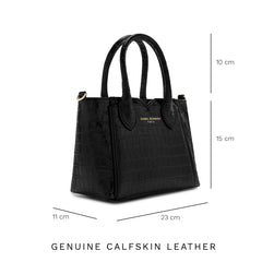 Isabel Bernard Honoré Cloe Mini Croco Black Calfskin Leather Handbag IB21124-201