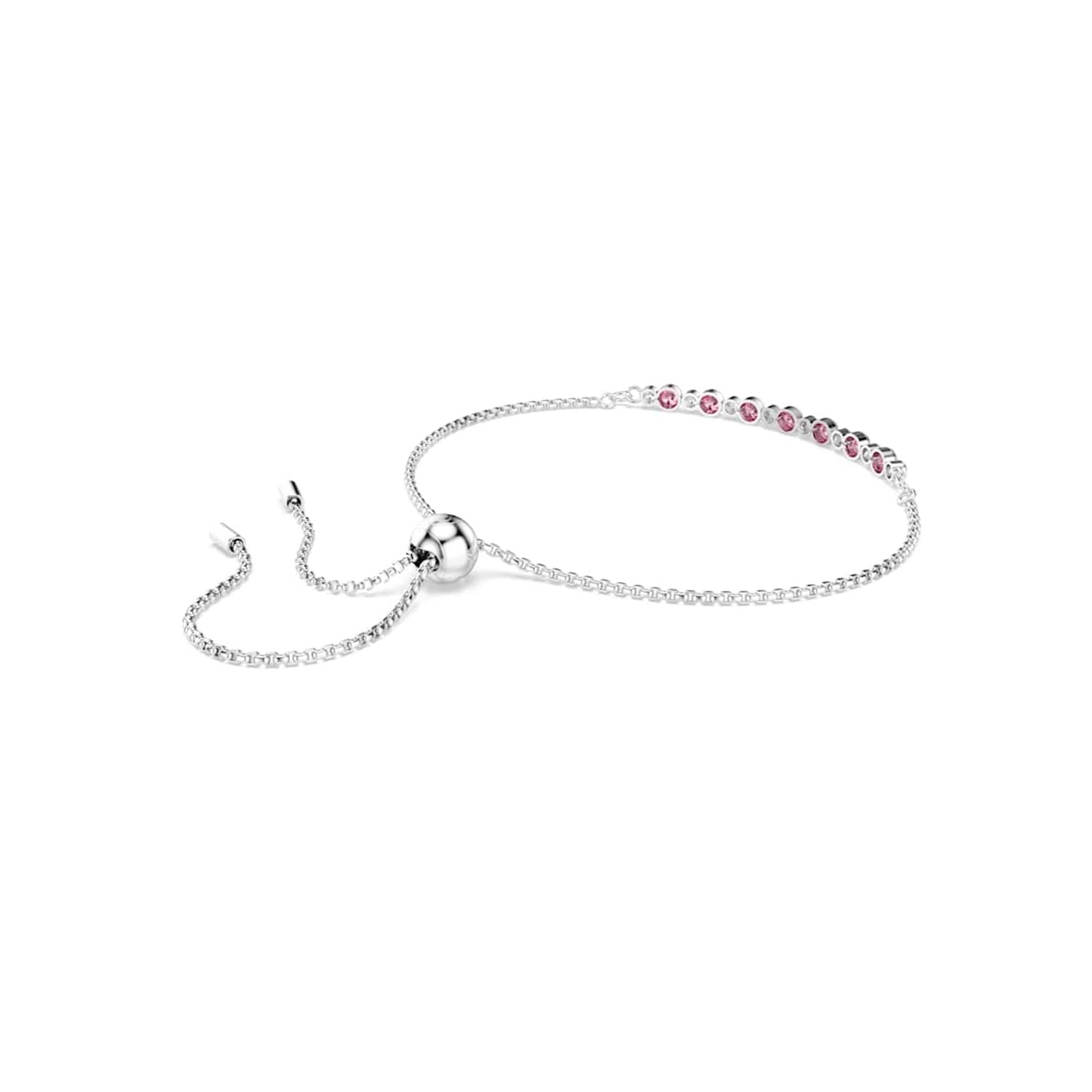 Swarovski Matrix Tennis Silver-Tone Bracelet with Pink Accents 5763042