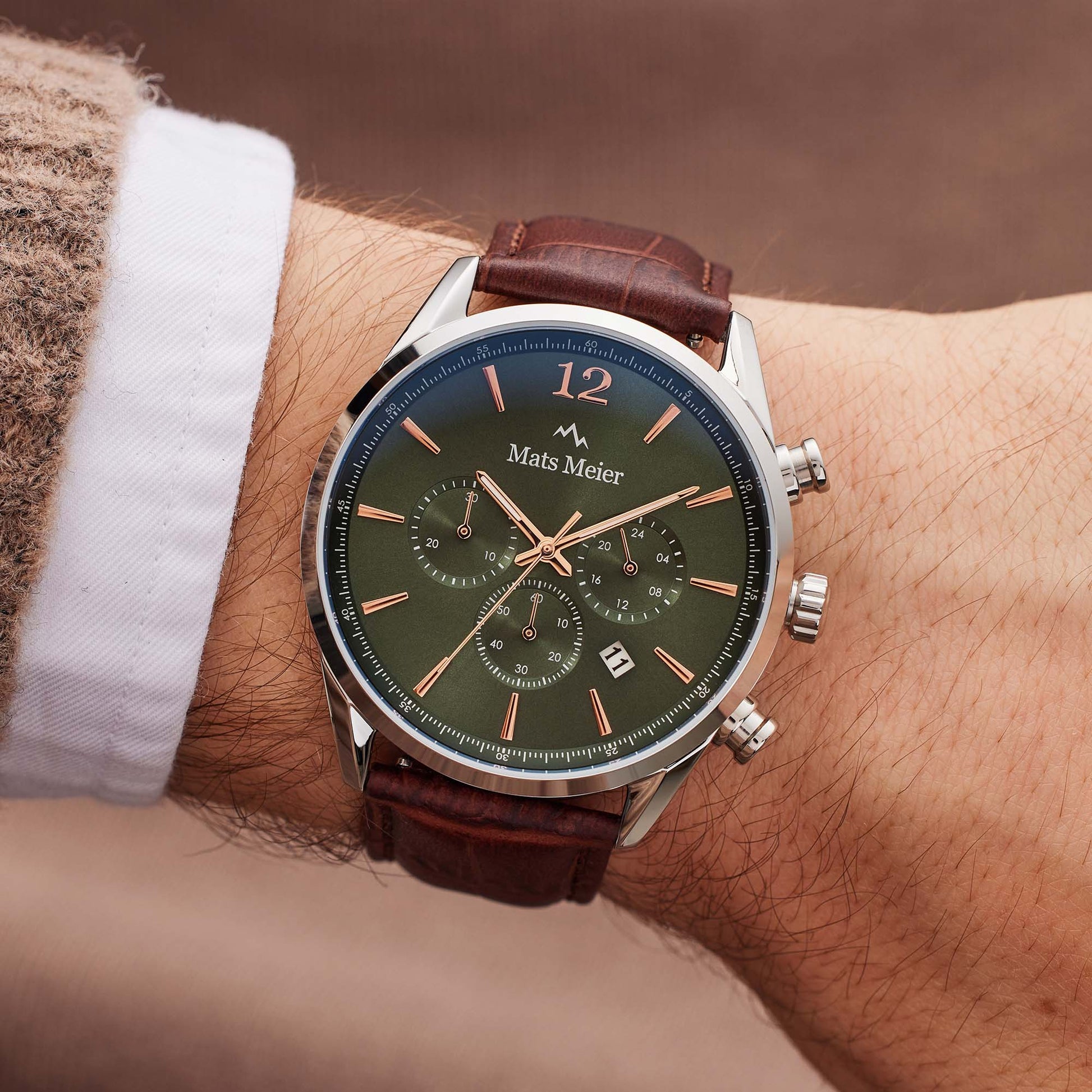 Mats Meier Grand Cornier Chrono Green/Brown Watch MM00121