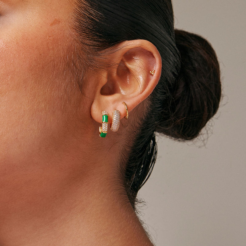 ENAMEL Copenhagen Boucles d'oreilles Plaqué or 18 carats E300G-GGCZ-zoom-