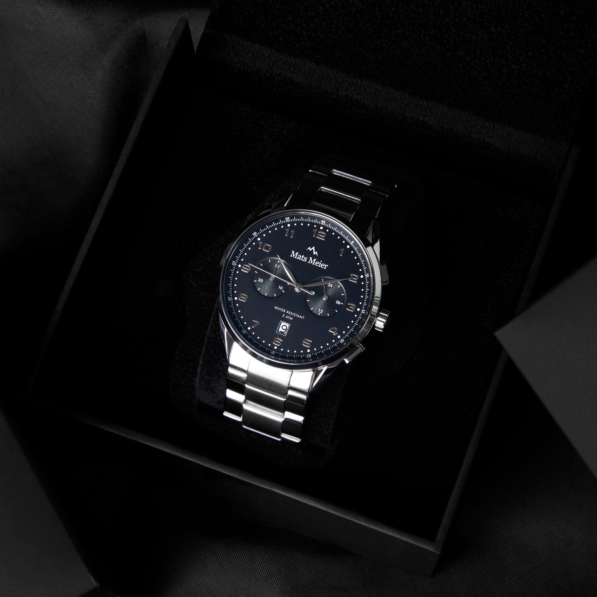 Mats Meier Mont Vélan Chrono Black/Silver Coloured Watch MM10004