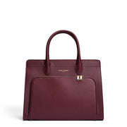 Isabel Bernard Honoré Nadine rouge bordeaux sac à main en cuir de veau avec compartiment pour ordinateur portable 13 pouces IB25110-052-13