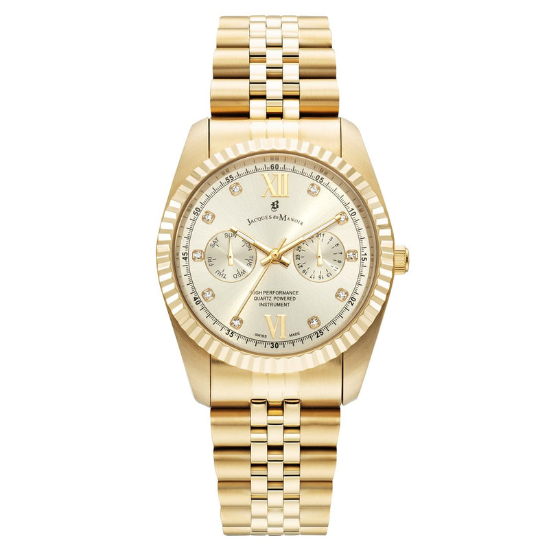 Jacques du Manoir Inspiration Multifunction Montre Unisexe en Acier Doré JWN06103-zoom-