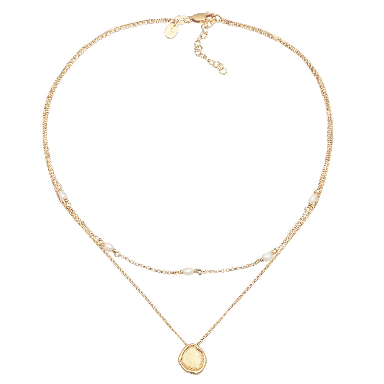 Elli 925 Sterling Silver Layered Choker with Coin 2004-BF-0007940-001