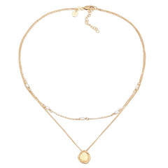 Elli 925 Sterling Silver Layered Choker with Coin 2004-BF-0007940-001