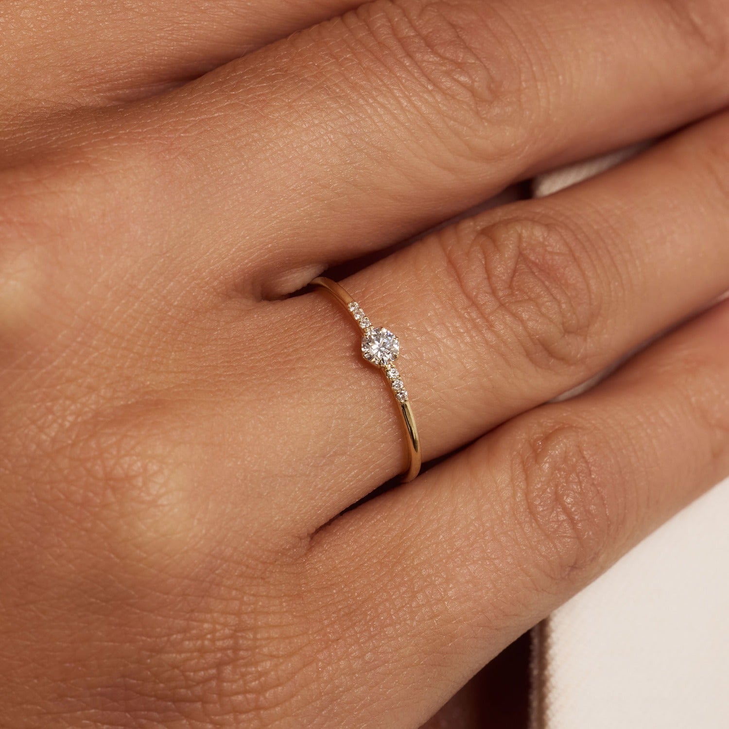 Isabel Bernard De la Paix Belinda 14 karat gold ring with diamond 0.10 carat IBD330040-48