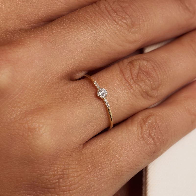 Isabel Bernard De la Paix Bague De la Paix Belinda en or 14 carats avec diamant 0,12 carat IBD330040-48-zoom-