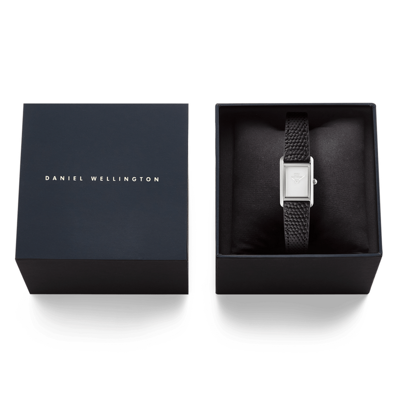 Daniel Wellington Bound Mini Black Lizard Argent Montre Femme DW00100901-zoom-