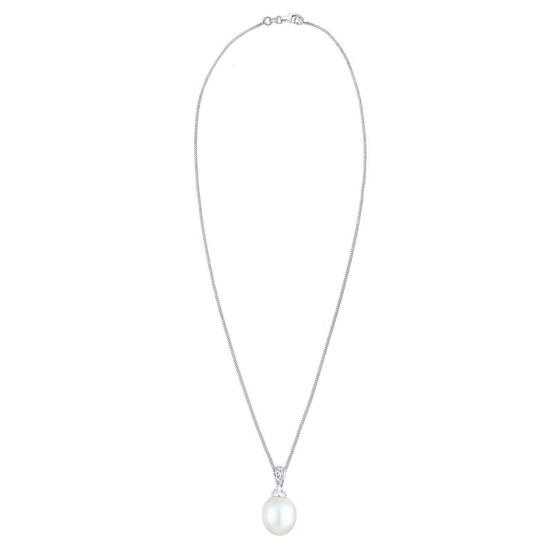 Elli 925 Sterling Silver Pearl Necklace with Diamond (0.04 ct) 2004-BF-0007551-001-zoom-