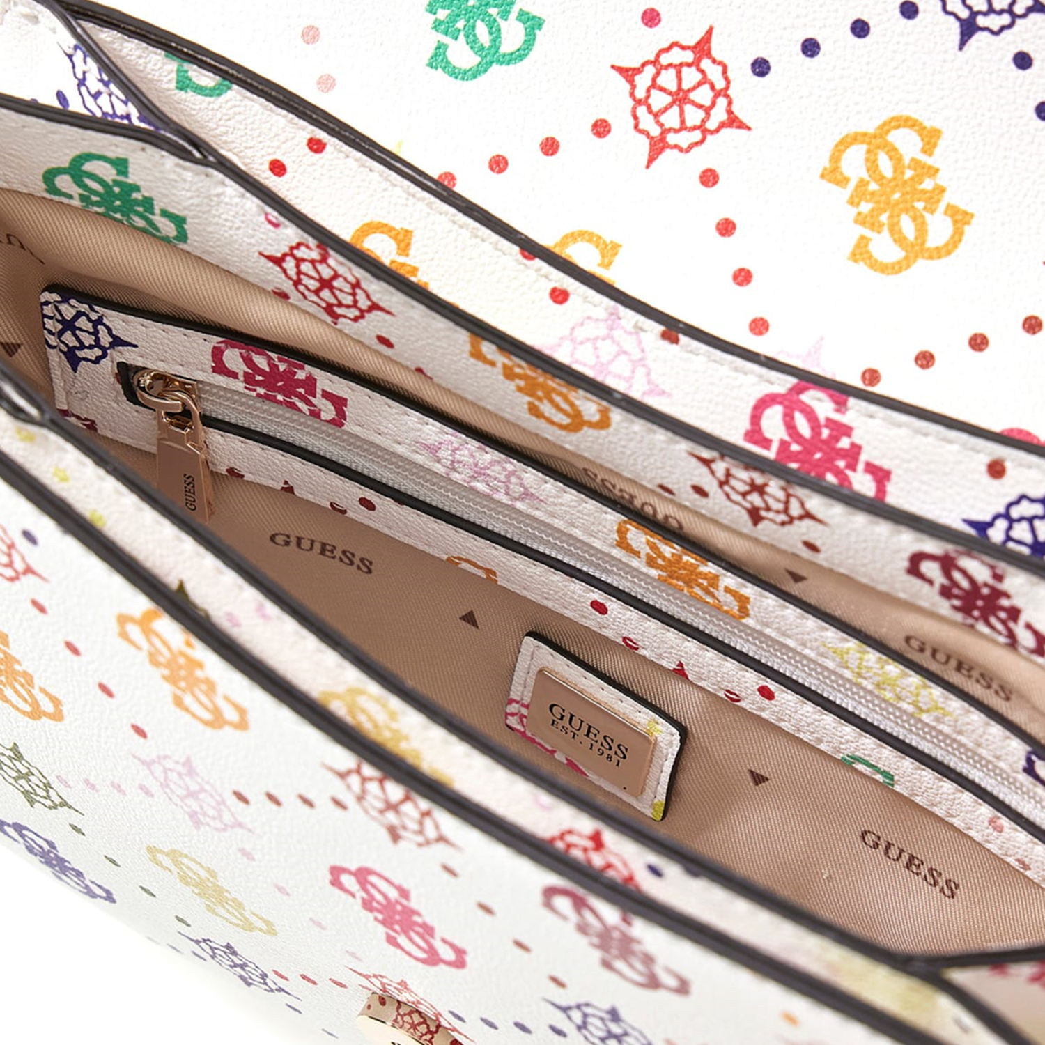 Guess Emelie Multi Logo Flap Shoulder Bag HWGM99-28200-MUO