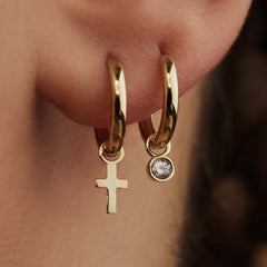 Isabel Bernard Rivoli Aélys 14 Carat Golden Hoop Earrings IB360156