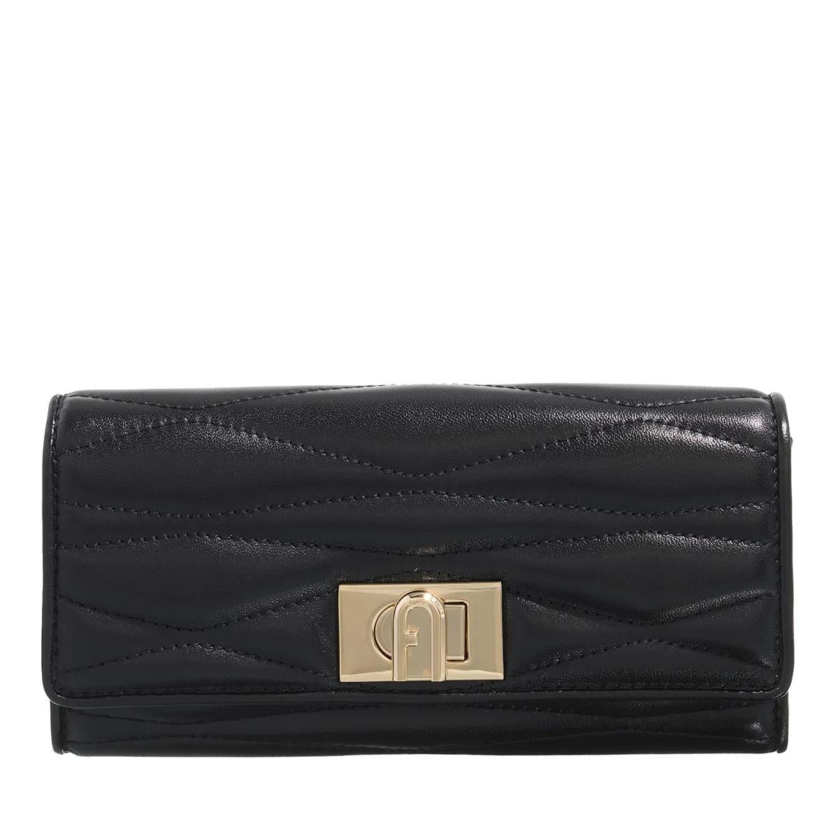Furla 1927 Black Leather Continental Wallet 2001-A0630112