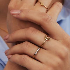 Selected Jewels Julie Louna 925 Sterling Zilveren Goudkleurige Ring SJ300017-58