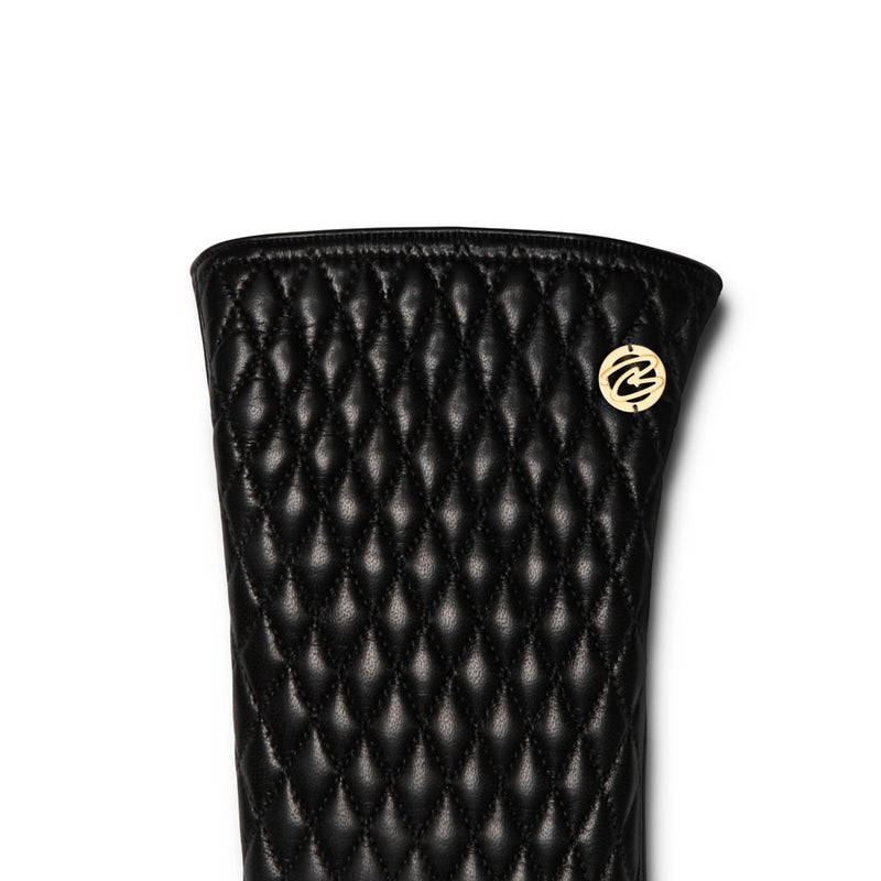 Isabel Bernard Honoré Rosette black goatskin leather gloves IB67002-301-6.5-zoom-