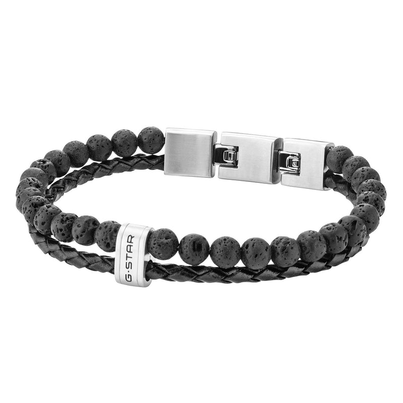 G-STAR Tether02R Bracelet en cuir tressé noir GSJ.110.03-zoom-
