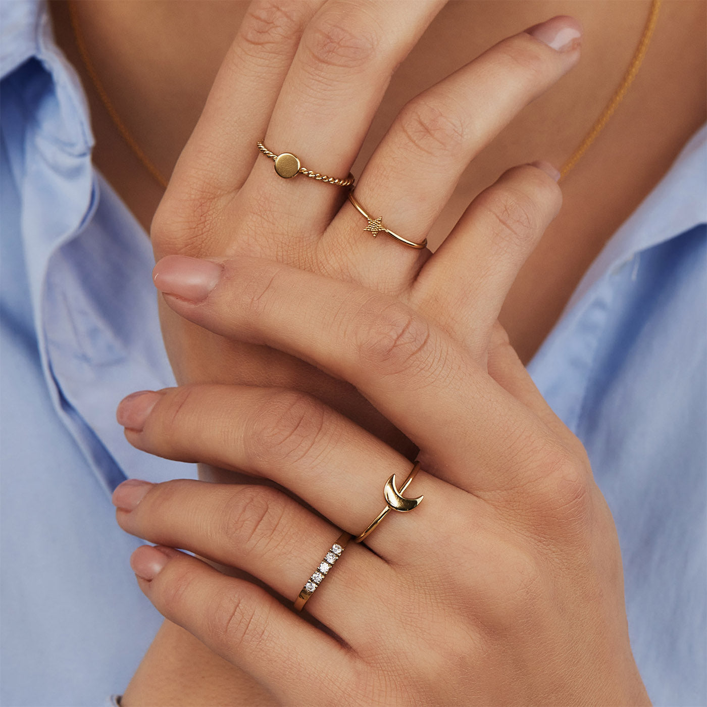 Selected Jewels Mila Elodie 925 Sterling Zilveren Goudkleurige Ring SJ300018-58