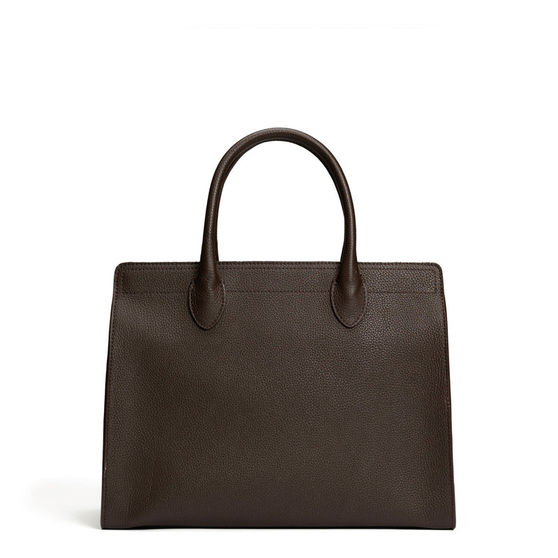 Isabel Bernard Honoré Nadine marron foncé sac à main en cuir de veau avec compartiment pour ordinateur portable 13 pouces IB25110-031-13-zoom-