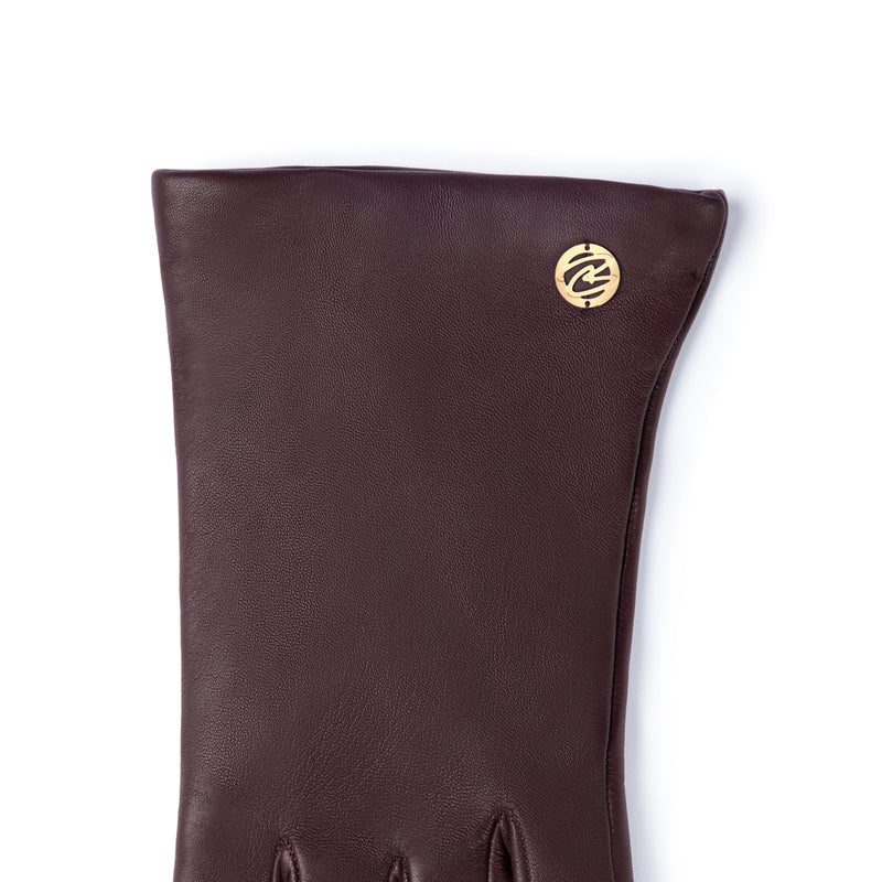 Isabel Bernard Honoré Eleanor gants marron foncé en cuir de chèvre IB67000-331-8-zoom-