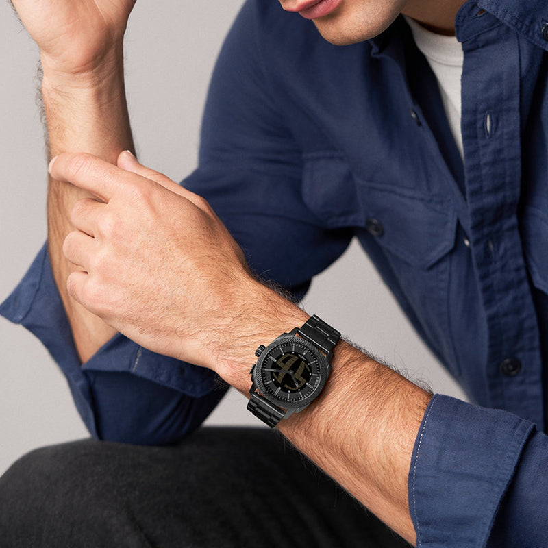 Fossil Machine Round Black Dial Watch FS6156-zoom-