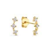 Beloro Jewels Monte Napoleone Clous d'oreilles Mea en or 9 carats avec zircone BO360085