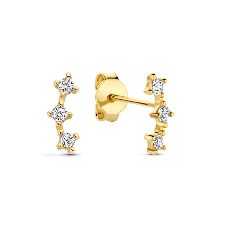 Beloro Jewels Monte Napoleone Clous d'oreilles Mea en or 9 carats avec zircone BO360085-zoom-
