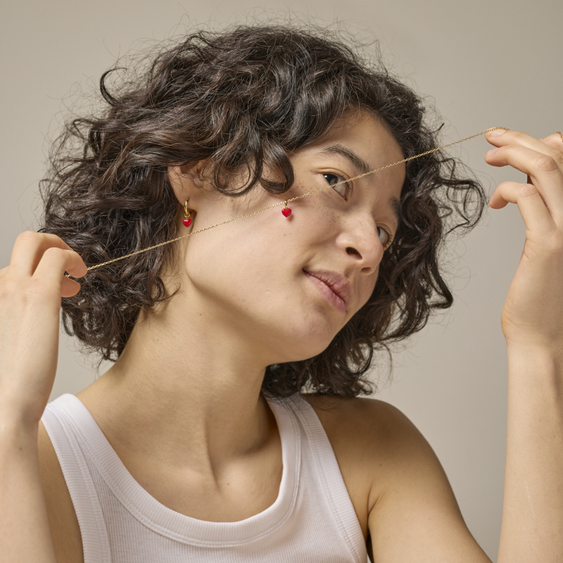 ENAMEL Copenhagen Amore Gold Plated Recycled 925 Sterling Silver Earrings E376G-RD-zoom-