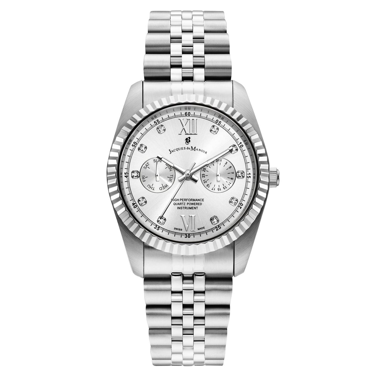 Jacques du Manoir Inspiration Multifunction Silver-Coloured Stainless Steel Unisex Watch JWN06101