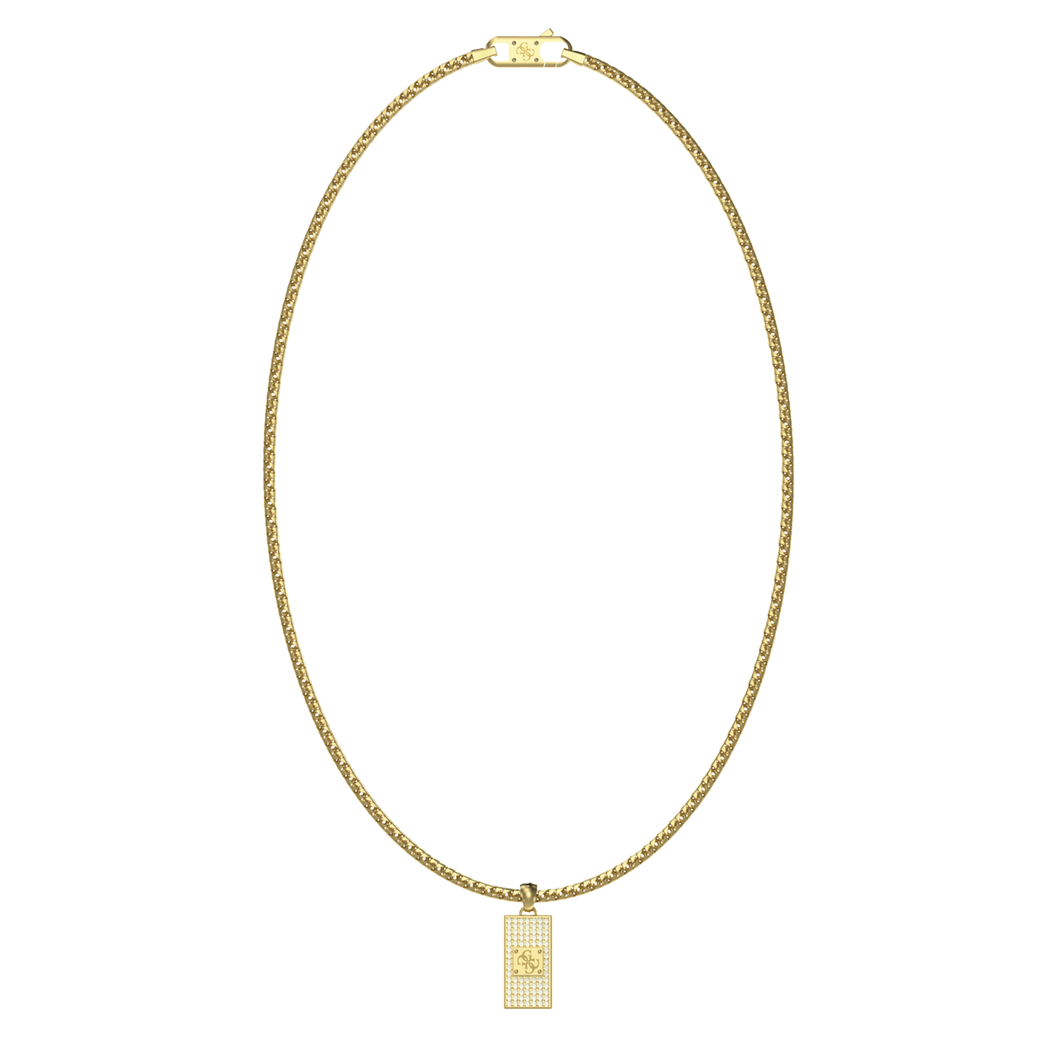 Guess 4G Frontiers Gold-coloured Necklace With Crystal JUMN06030JWYGT-U