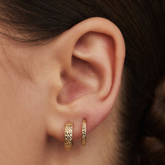 Isabel Bernard Rivoli Laura 14 Carat Golden Hoop Earrings IB360142