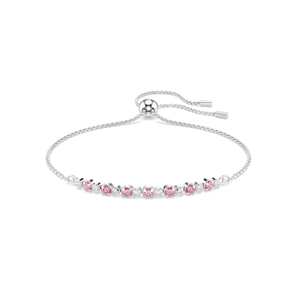 Swarovski Matrix Tennis Silver-Tone Bracelet with Pink Accents 5763042