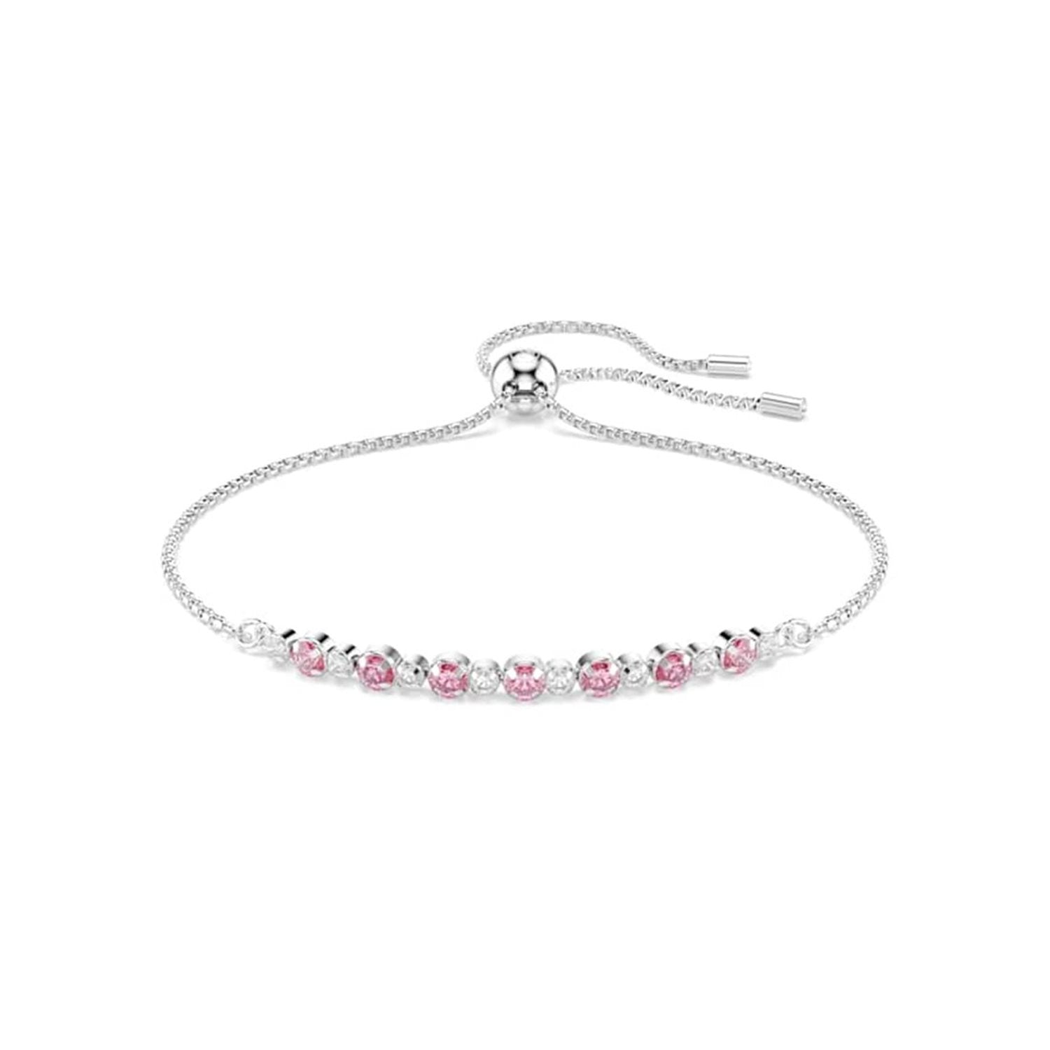 Swarovski Matrix Tennis Silver-Tone Bracelet with Pink Accents 5763042