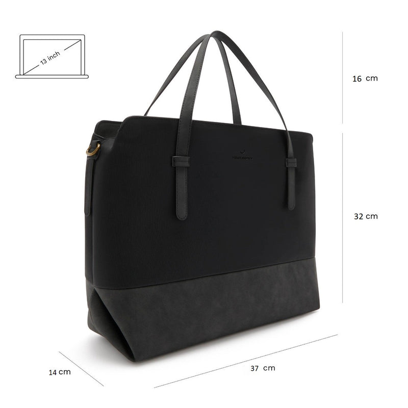 Violet Hamden Essential Bag Sac à Épaule Noir avec Compartiment pour Ordinateur Portable 13 pouces VH25034-zoom-