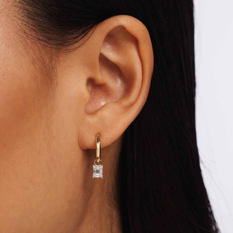 Isabel Bernard De la Paix Maxime créoles en or 14 carats avec diamant 0.26 ct IBD360019-zoom-