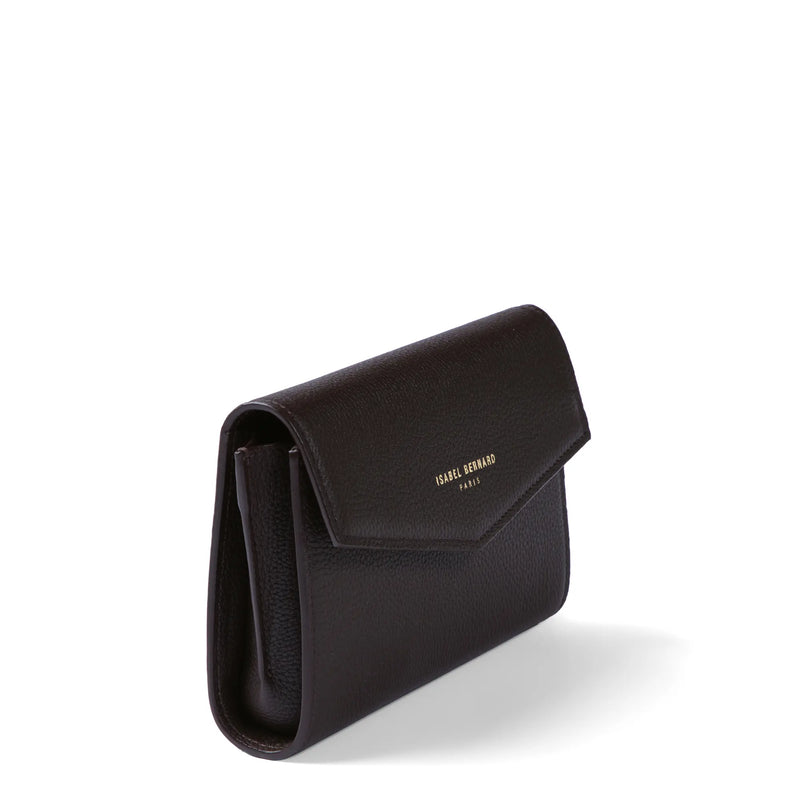 Isabel Bernard Honoré Lina Pochette Marron Foncé Avec Chaîne D’Épaule Amovible IB21135-031-zoom-