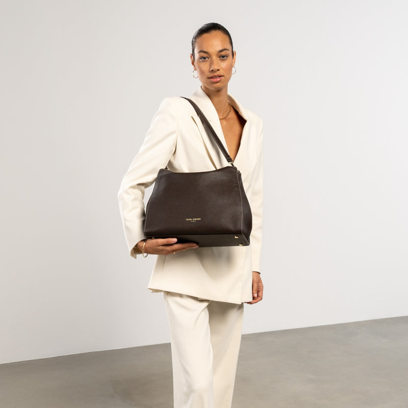 Isabel Bernard Honoré Emma Sac à Épaule Brun Foncé IB21134-031-zoom-