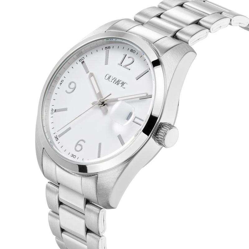 Olympic Louis Montre Pour Homme Argentée et Blanche OL75HSS002-zoom-