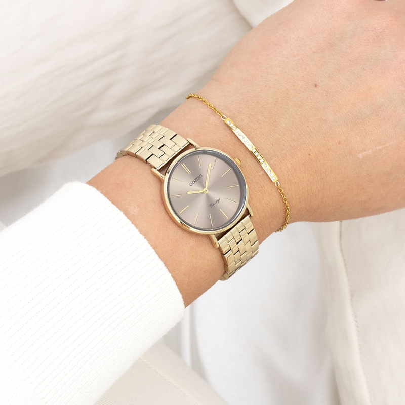 OOZOO Vintage Montre Femme Or et Taupe C20408-zoom-