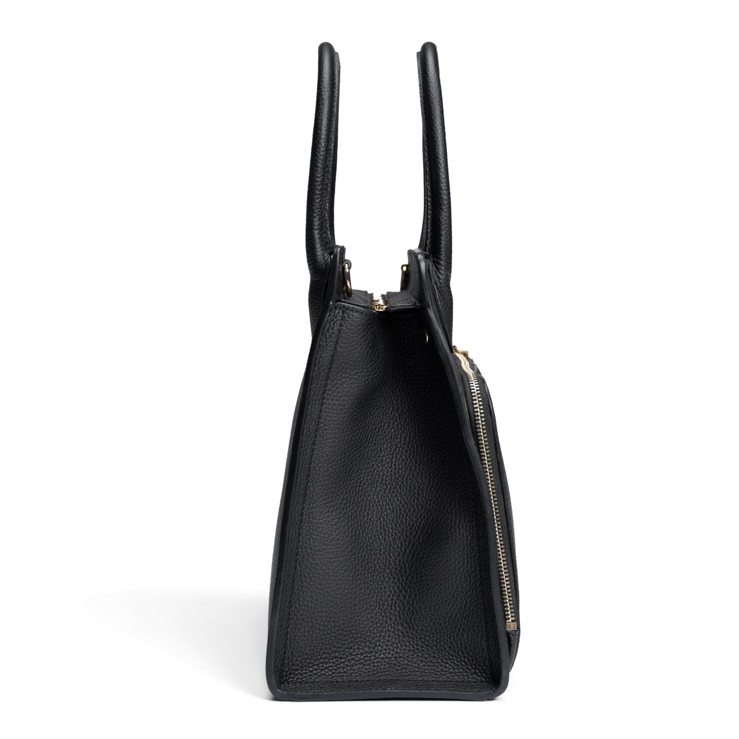 Isabel Bernard Honoré Nadine black calfskin leather handbag with 13 inch laptop compartment IB25110-001-13