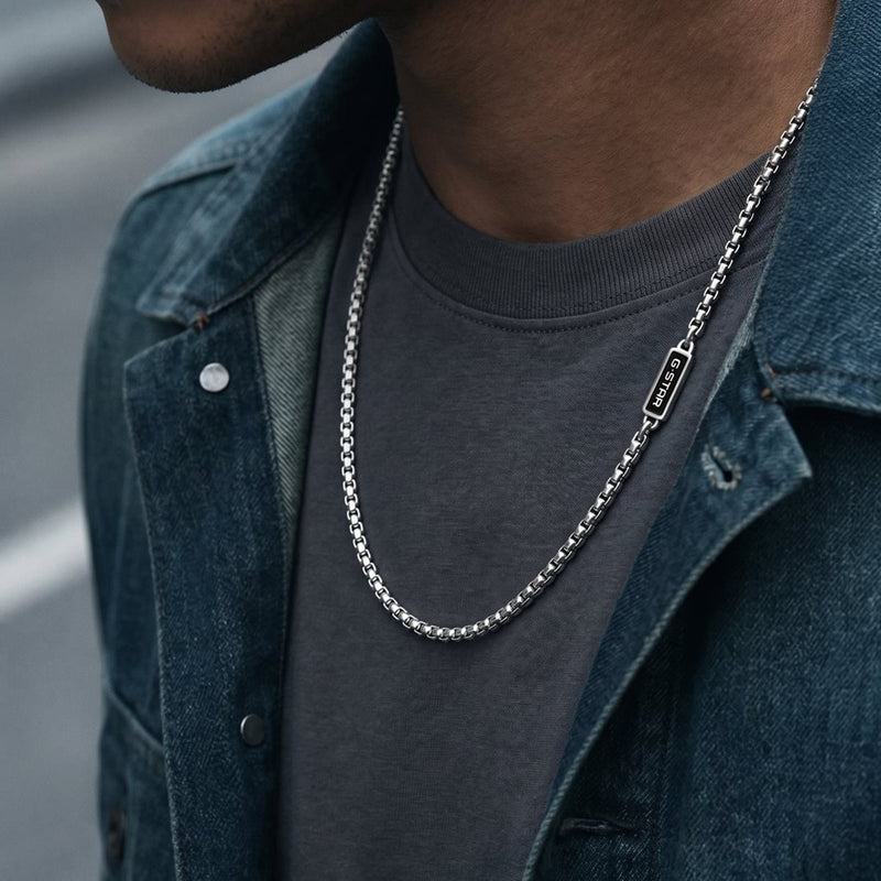 G-Star Floatcore Collier argenté Box Chain GSJ.100.04-zoom-