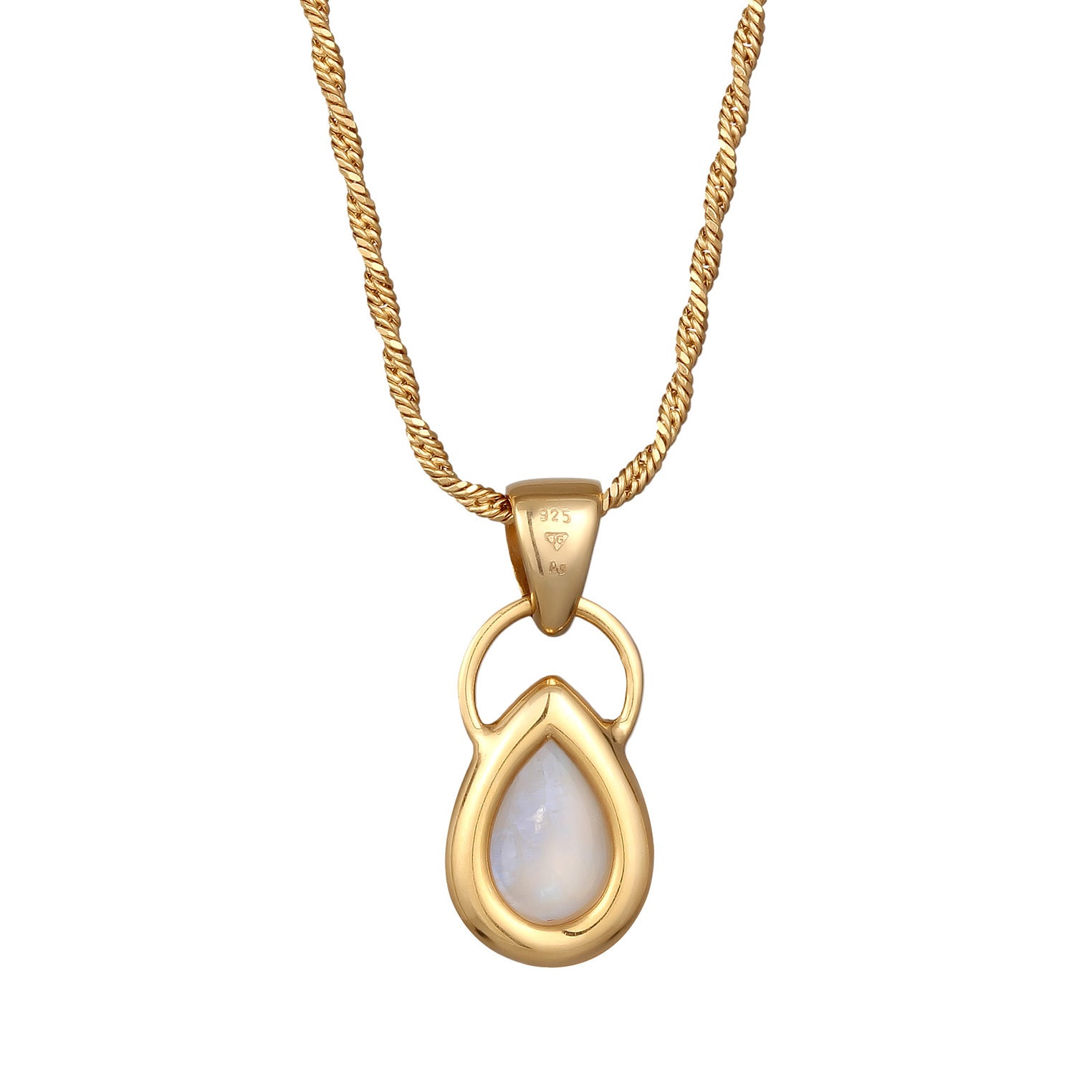 Elli 925 Sterling Silver Necklace with Moonstone 2004-BF-0007957-001