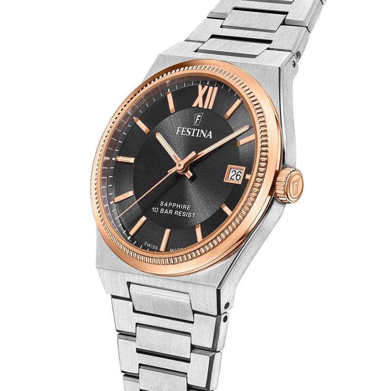 Festina My Swiss Time Hommes Montre Argent F20036/3-zoom-