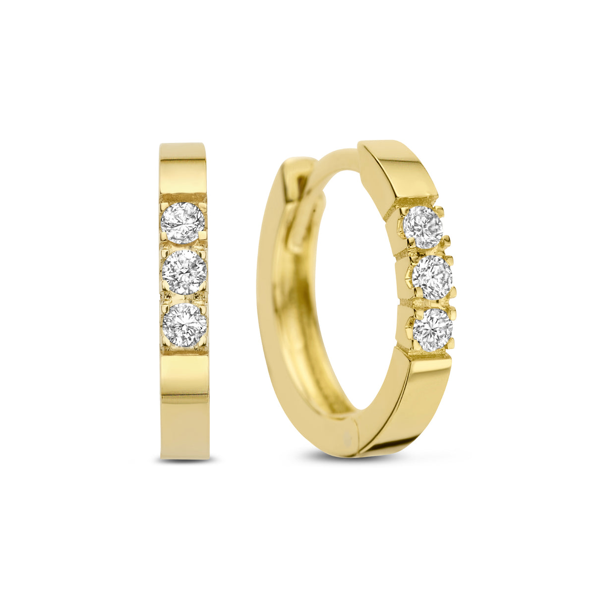 Isabel Bernard De la Paix Madeline 14 Carat Golden Hoop Earrings | diamond 0.15 ct | IBD360018