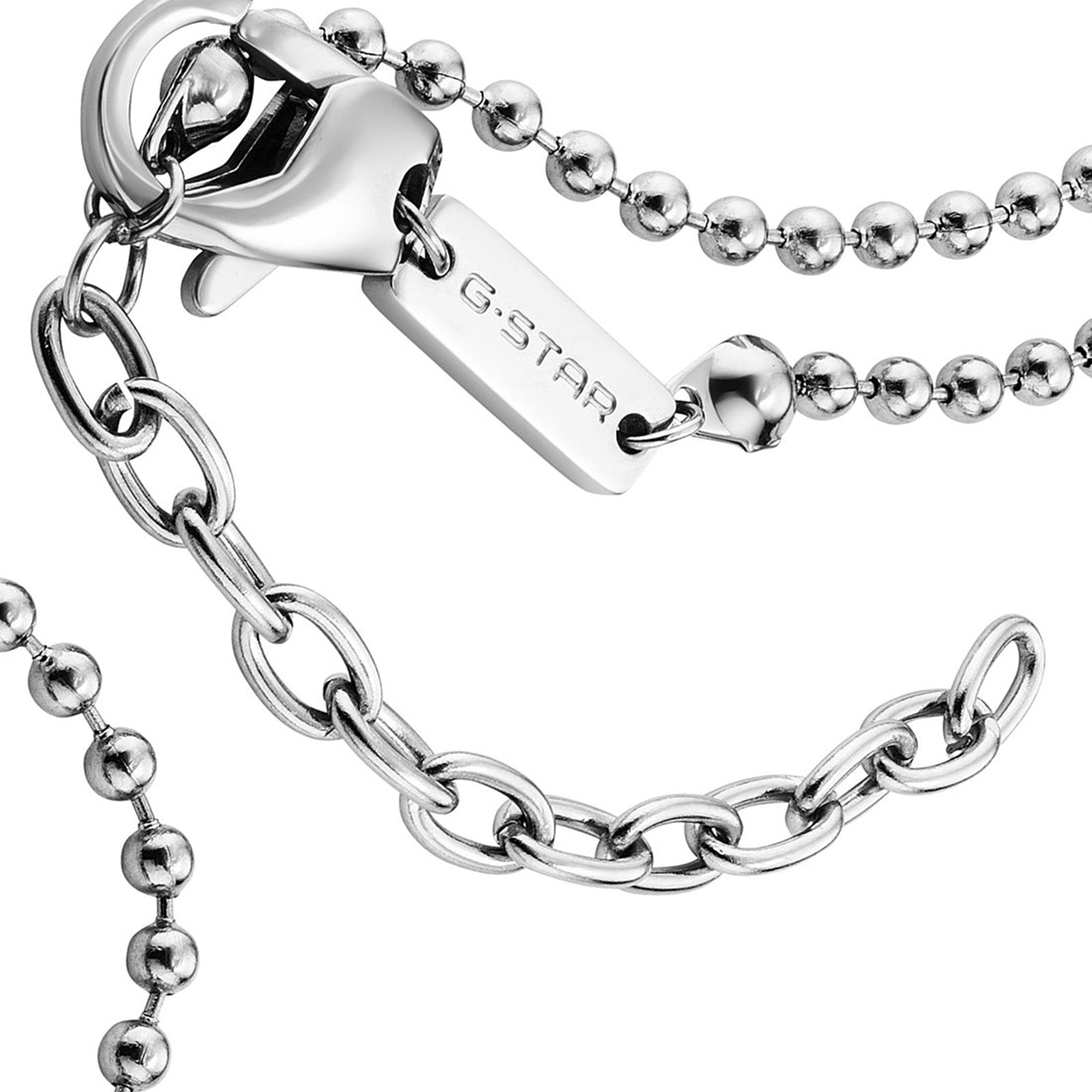 G-STAR D-Tag Silver-Tone Box Chain Necklace GSJ.102.02