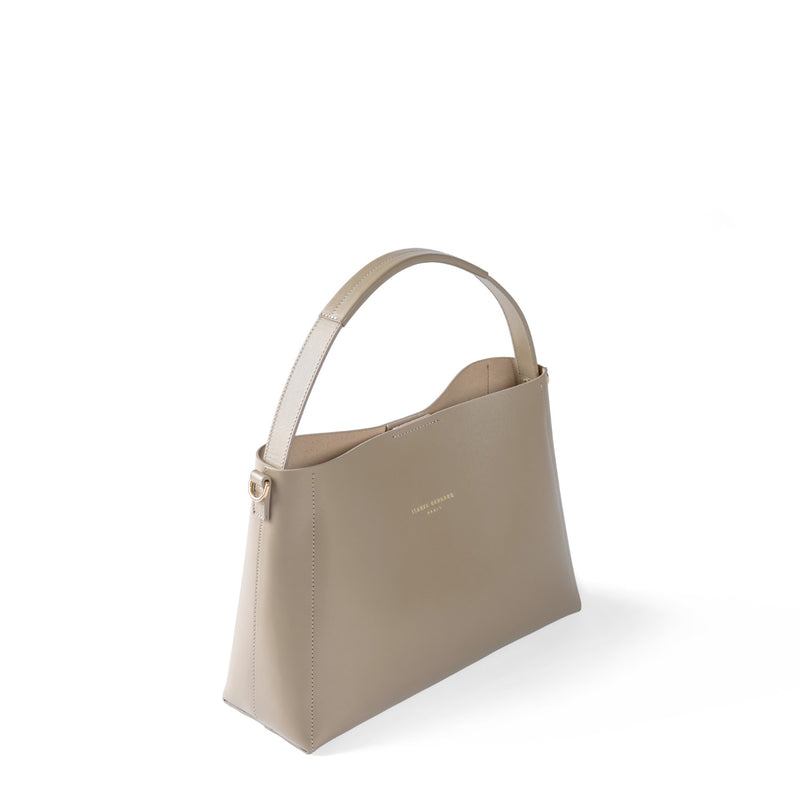 Isabel Bernard Montmartre Béatrice sac à main en cuir taupe en cuir naturel IB25095-378-zoom-